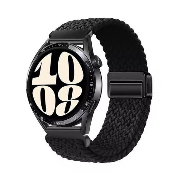 Sort 22 mm vævet nylon magnetisk urrem til GT5/4