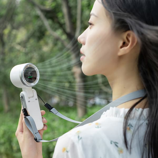 Håndvifte, foldbart design, 3-i-1, bærbar ventilator til rejser, krydstogter White