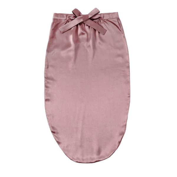 Justerbar lang silke sovehætte Pink