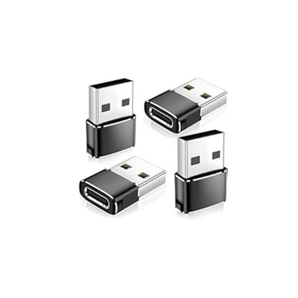 USB-C Hunn til USB-A Hann Adapter (4-Pakning) - Støtter PD Hurtiglading