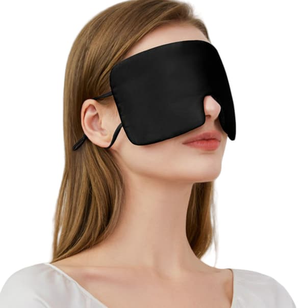 Överdimensionerad sidensovmask för män och kvinnor Black