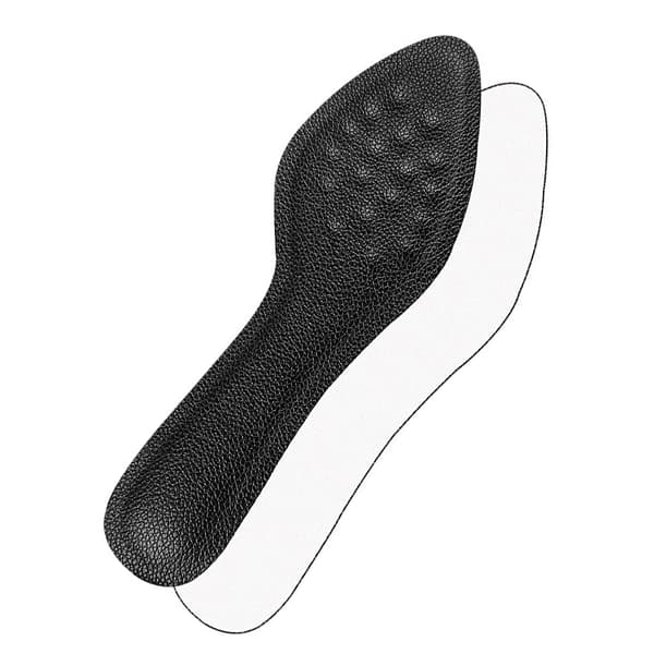 Læder indlægssåler - PU læder spids tå design Black