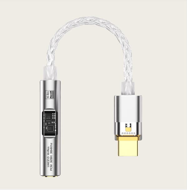 BA23 USB-C til 3,5 mm lydstikadapter med indbygget DAC Silver