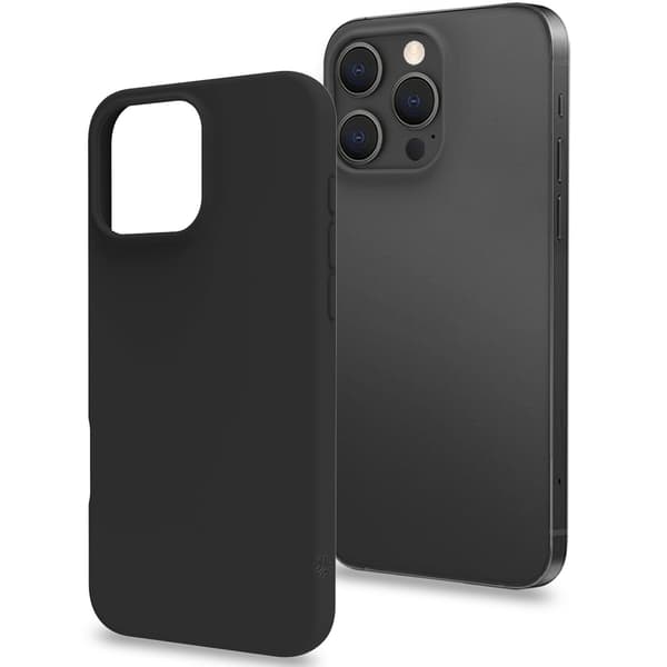Cromo pehmeä kumikotelo iPhone 16 Pro Max Black