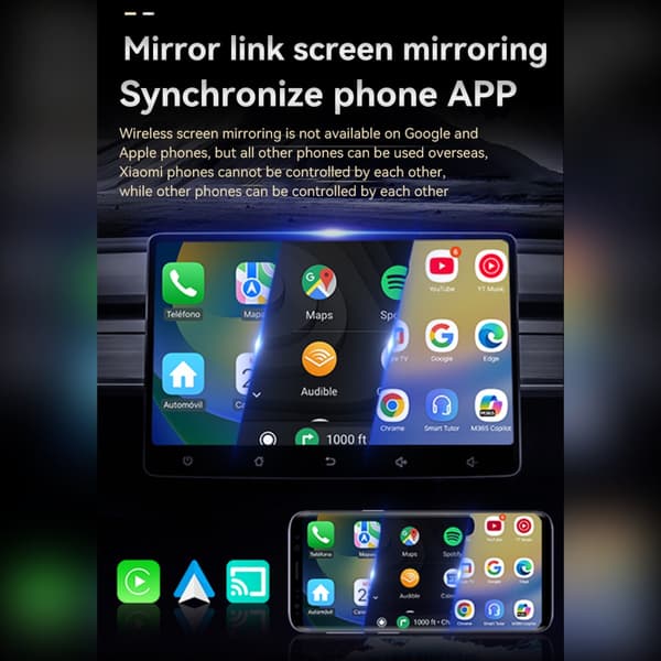 Trådløs CarPlay/Android Auto/Mirror Link Box Q1AS Sølv 3-i-1 Adapter til Udenlandske Systemer