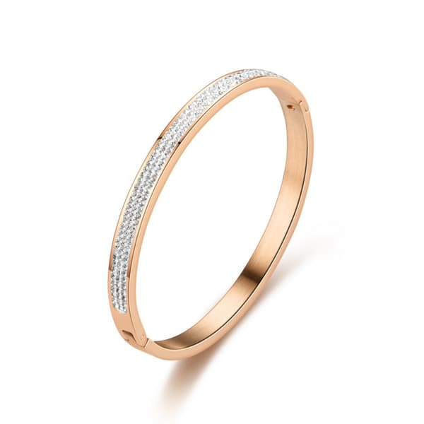 Zirkon armbånd i rustfrit stål PinkGold