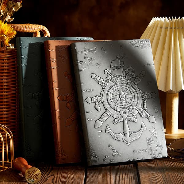 3D-præget nautisk journal Brown
