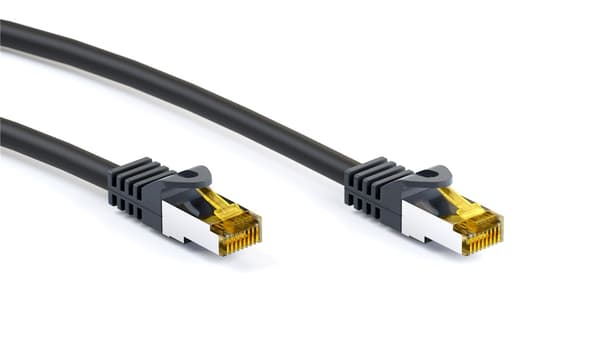 RJ45 patchkabel S / FTP (PiMF), med råkabel CAT 7, svart