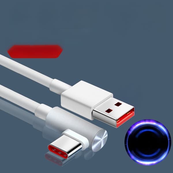 120W Rettvinklet USB C-kabel - 6A Hurtiglading for Gaming og Dataoverføring 1 m