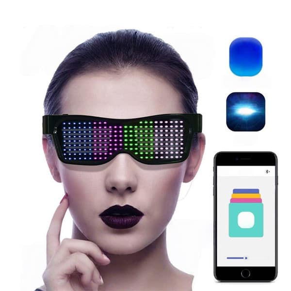 Bluetooth APP-styrda LED-festglasögon - Anpassningsbara självlysande glasögon MultiColor