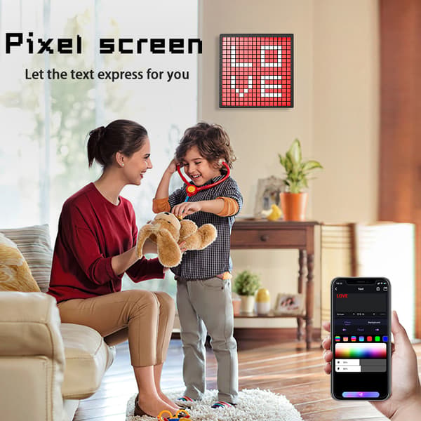 LED pixel skærm brugerdefineret tekstmønster animation Programmerbare display lys Black