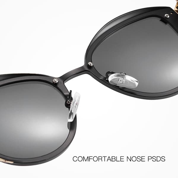 Stilige speilvendte solbriller med gullramme Black
