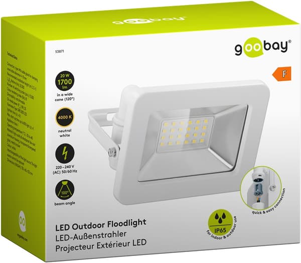 LED-spotlight for utendørs bruk, 20 W