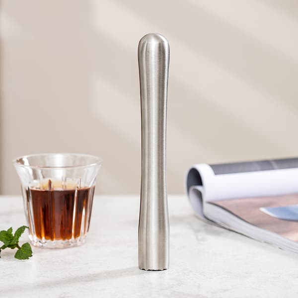 Frugtstøder i 304 Rustfrit Stål Kompatibel Med Cocktail Shaker og Barredskaber, 18,5 cm Lang