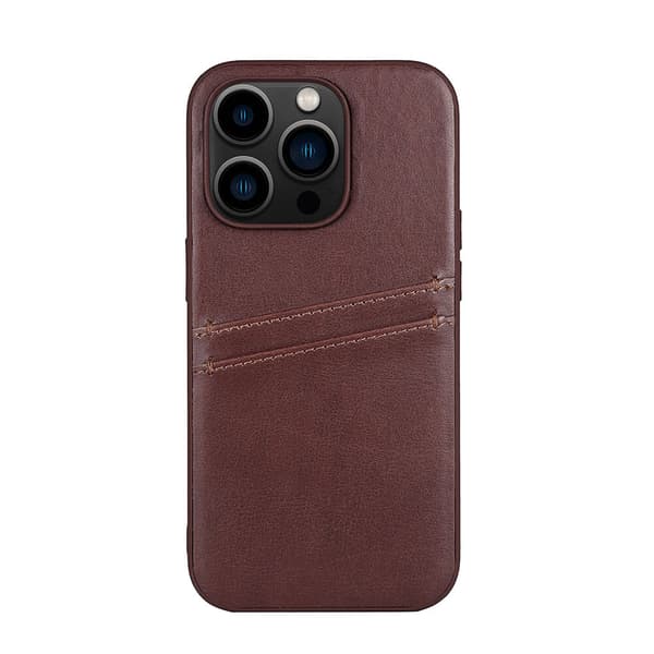 Back cover PU 2 card iPhone 14 Pro 6,1" Brown