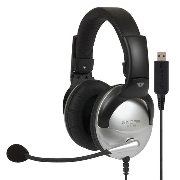 KOSS Headset SB45 m/USB Svart/Sølv