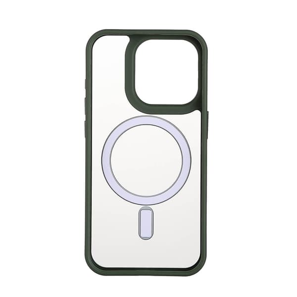 Back Bumper Clear Case MagSerie iPhone 15 Pro Clear Case Green Bumper