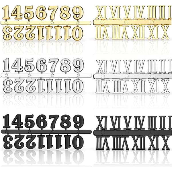 DIY Klocknummerplatta Set - Guld, Silver, Svart