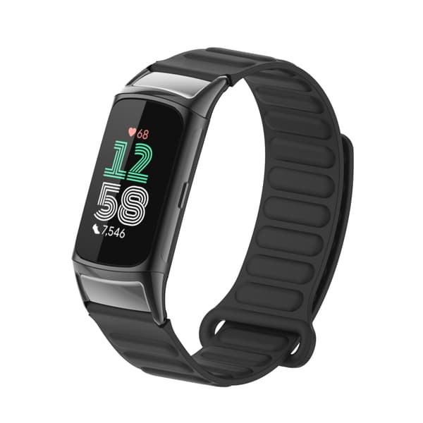 Stilig magnetisk silikonrem for Fitbit Charge 6 Black