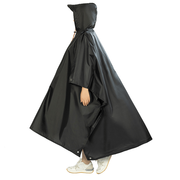 Multifunktionel regnponcho Black