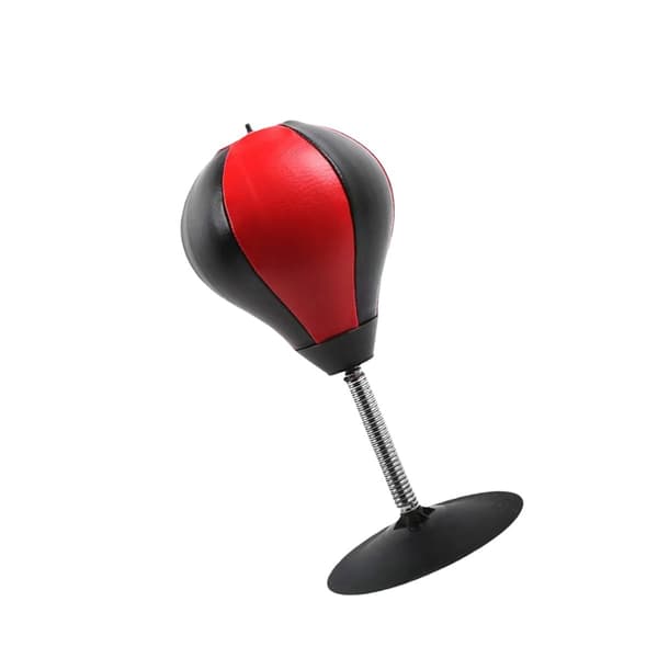 Desktop Punching Ball - Sort og Rød, Kontor Stress Relief & Boksetræning