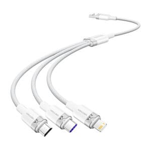 USB 2.0 A til 3-i-1 6A-kabel Vention CTRWG 1.5M (hvit)
