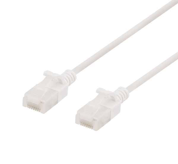 U/UTP Cat6a patch cable, slim, 3.5mm diameter, 0.5m, white