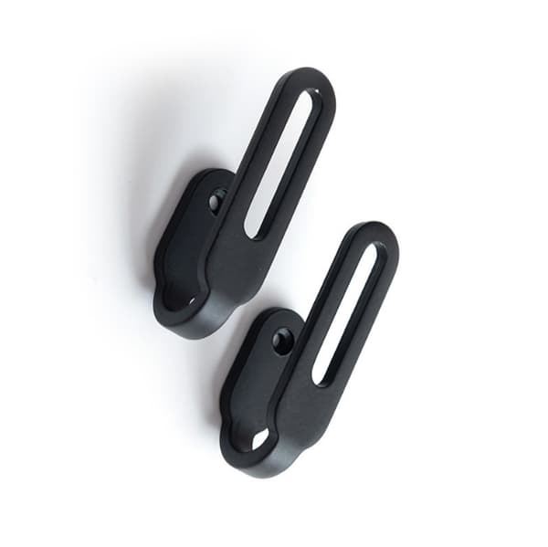 2-pack gardinväggskrokar, zinklegering draperikrokar för vägg Black