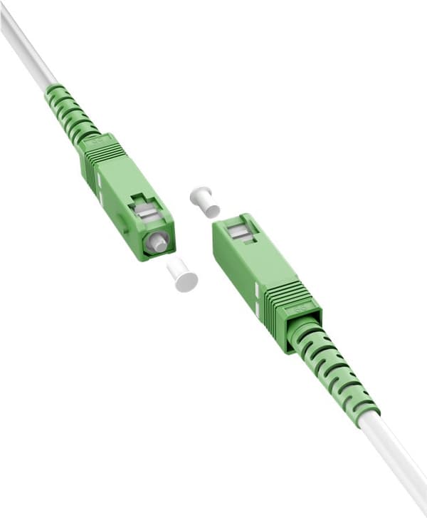 Fiberoptisk kabel (FTTH), Singlemode (OS2) White, vit (Simplex), 15 m