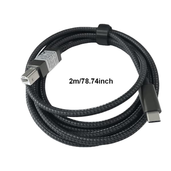 USB-B til USB-C printerkabel Black 2 m