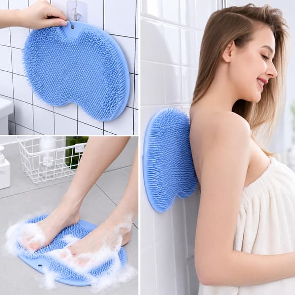 Fotskrubbmatta med Halkfria Sugkoppar Blue