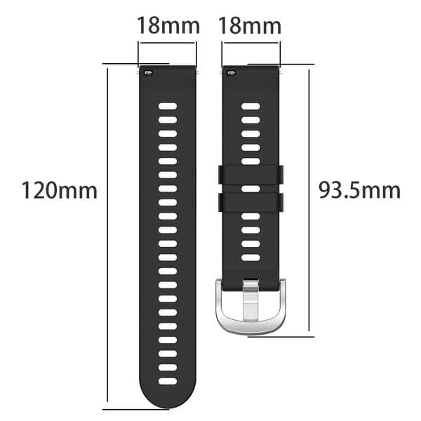 Urrem silikone Garmin Forerunner 265S Black Garmin Forerunner 265S 18 mm