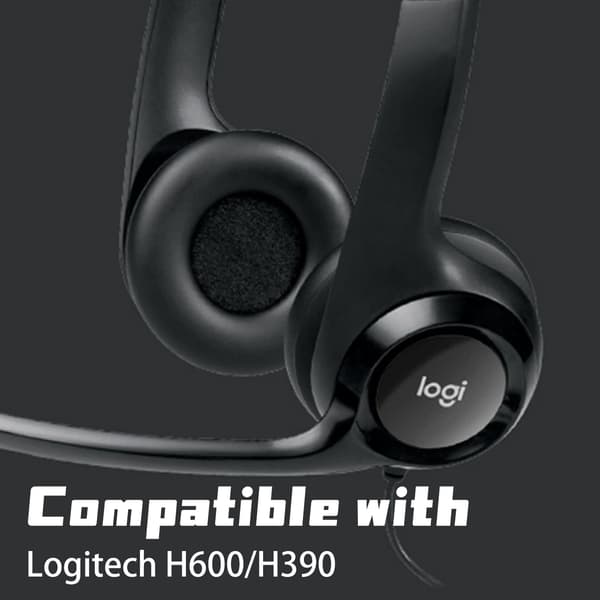1 par öronkuddar för Logitech H600/H390 Black