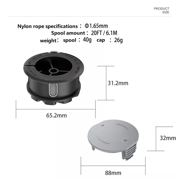 Reservespole med trimmertråd til Bosch Universal GrassCut 18-26 Black