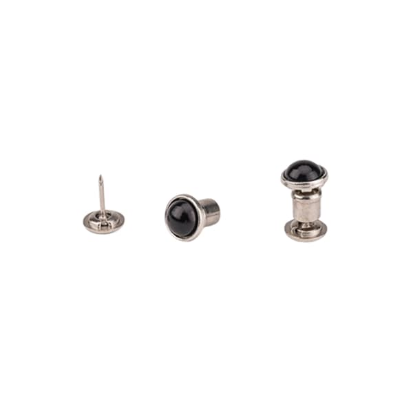 Sømløse trykknapper, flate perle knapper (10 stk) Black