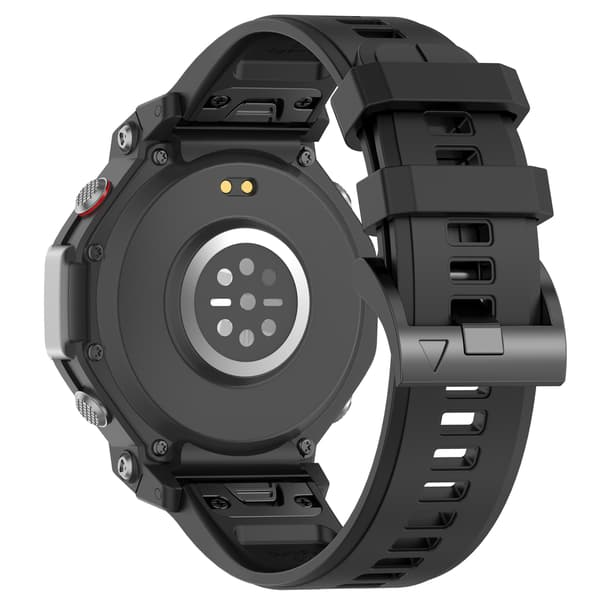 Forstærket spænde silikonerem til Amazfit T-Rex 2/3 - Sort