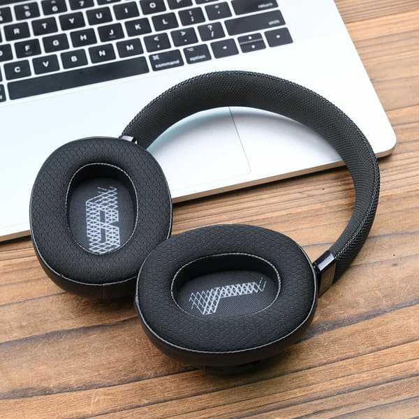 Premium Sort Læder & Mesh Ørepuder til JBL LIVE500BTNC