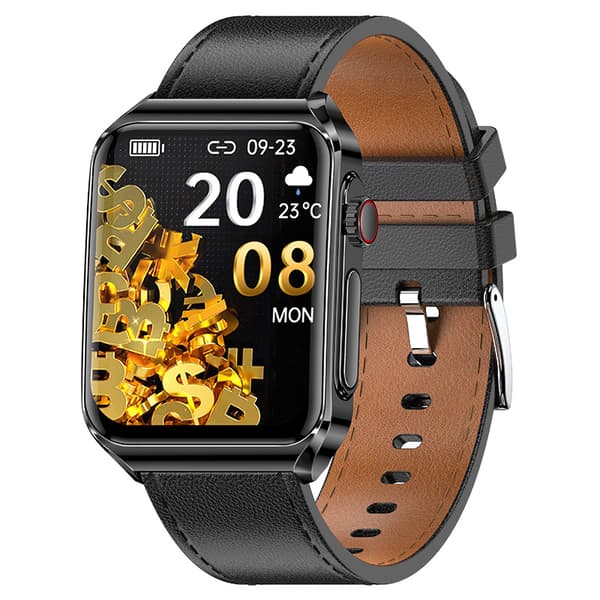 Smartklokke med EKG-hjerteovervåking/Bluetooth-ringing/Bluetooth-musikk Black