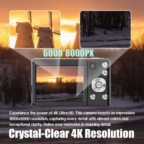 4K HD digitalkamera med stabilisering DC308 Black