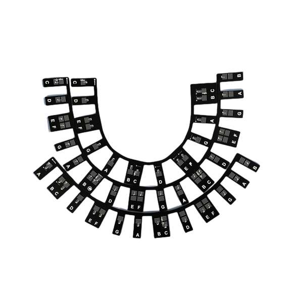 Avtakbart pianokeyboard Noteetikett 88 tangent Black