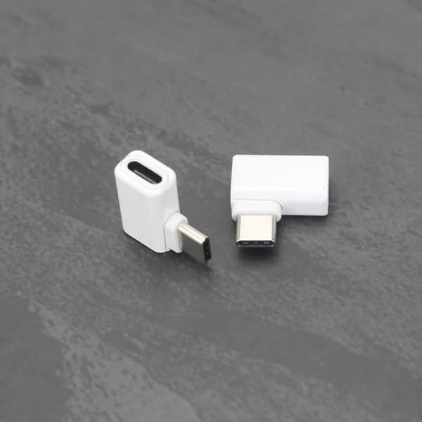 240W 80Gbps USB-C Hunn til USB-C Hann Sidebøyningsadapter - 2-pakning White