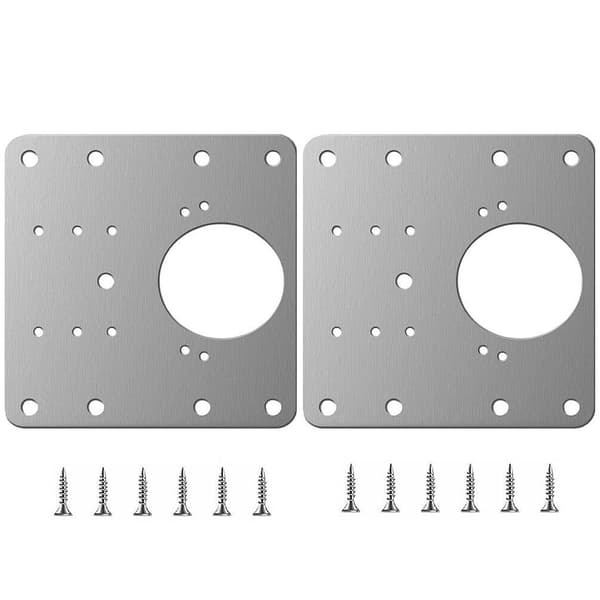 Reparationsplade til hængslede møbler 9x9 cm rustfrit stål 2-pack