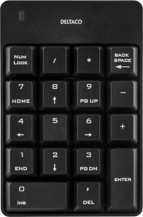 Wireless numeric keypad 18 keys nanoreceiv USB 10m range blk