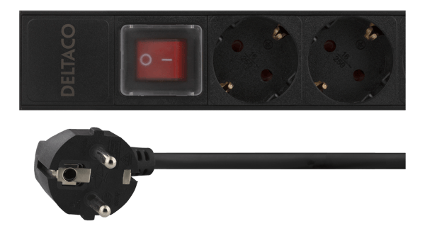 PDU w/ 12x CEE 7/3 outlets 3500W power switch aluminium