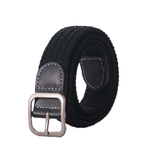 Osynligt stretchbälte för jeans och byxor - 2,5 cm spännefritt elastiskt midjebälte Black