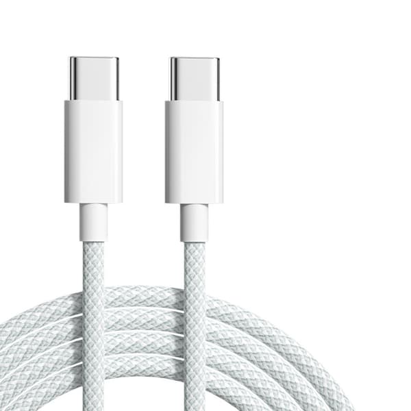 2 m USB-C-C-kaapeli, 2 kpl pakkaus White