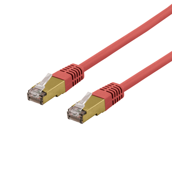 S/FTP Cat6a patch cable 3m 500MHz Deltacertified LSZH red
