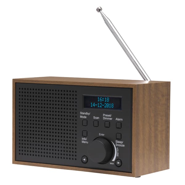 FM/DAB+ Radio Træ/Grafit