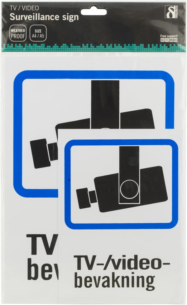 Plastic sign, TV / Video surveillance, A4 & A5 size