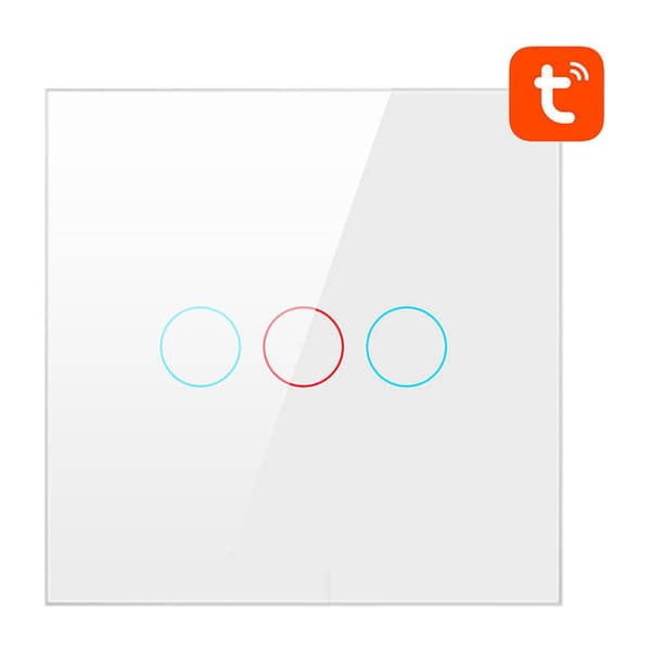 Smart Light Switch WiFi Avatto TS02-EU-W3 3-vägs TUYA (vit)